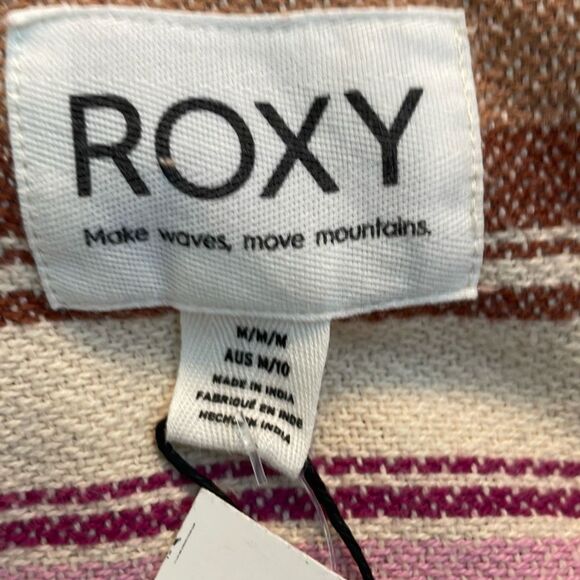 Roxy Sunlight Rider Stripe Hooded Cotton Shirt Jacket Shacket M - Picture 9 of 16